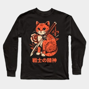 Aesthetic Ninja Cat Samurai Japanese Ar Long Sleeve T-Shirt